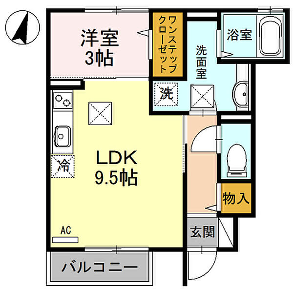 リガーレ平松 101｜兵庫県姫路市大津区平松(賃貸アパート1LDK・1階・36.14㎡)の写真 その2