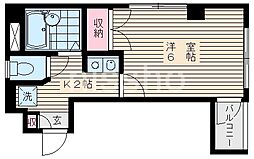 ８１２−Ｍ’Ｓビル 3階1Kの間取り