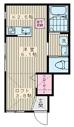 １４５５−セラヴィ 1階ワンルームの間取り