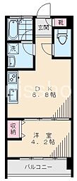 ヴィラ丸山 1DKの間取図画像