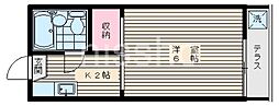 若宮フラット 1Kの間取図画像
