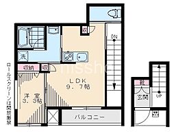 8083-家政ハイツ八番館 1LDKの間取図画像