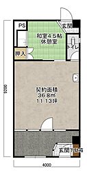 エクセルハイム竹川の間取図画像