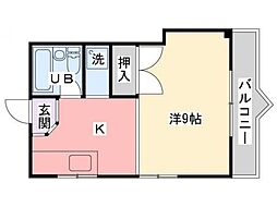 メゾンシンセイ 1Kの間取図画像