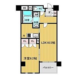 リアライズ呉服町 1LDKの間取図画像