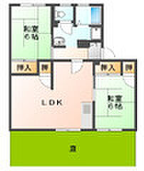 叶い坂2号 2LDKの間取図画像
