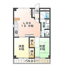 白岡ビル 2LDKの間取図画像