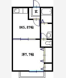 アンダンテ 1DKの間取図画像