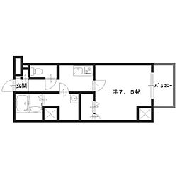 レジデンスM姫路 1Kの間取図画像
