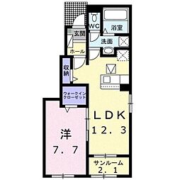 リアン寿B 1LDKの間取図画像