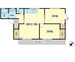 プチメゾンキャトル 2LDKの間取図画像