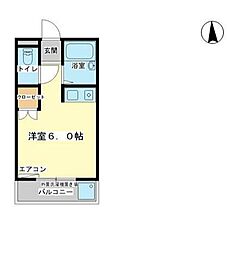 エクセルハイツ ワンルームの間取図画像