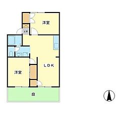 ユートピアS.KB棟 2LDKの間取図画像