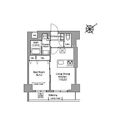 ＨＦ押上レジデンス 3階1LDKの間取り