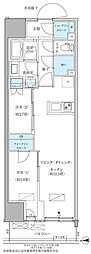 パークアクシス品川天王洲アイル 8階2LDKの間取り
