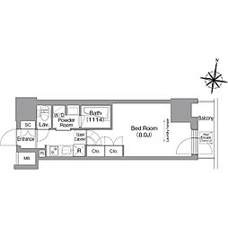 コンフォリア南品川 12階1Kの間取り