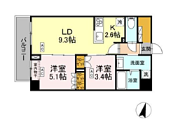 ロイジェント西新井 2LDKの間取図画像