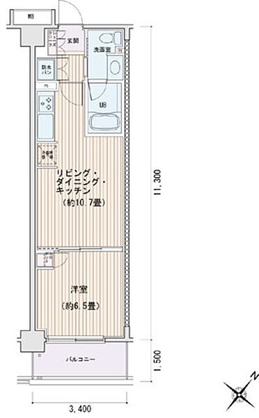 エスティメゾン豊洲レジデンスE棟 ｜東京都江東区豊洲3丁目(賃貸マンション1LDK・7階・38.42㎡)の写真 その2