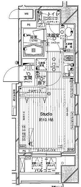 シティインデックス木場 ｜東京都江東区東陽3丁目(賃貸マンション1K・3階・27.91㎡)の写真 その2