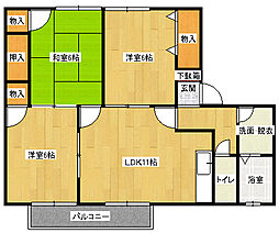 JR可部線 古市橋駅 徒歩9分の賃貸アパート 1階3DKの間取り