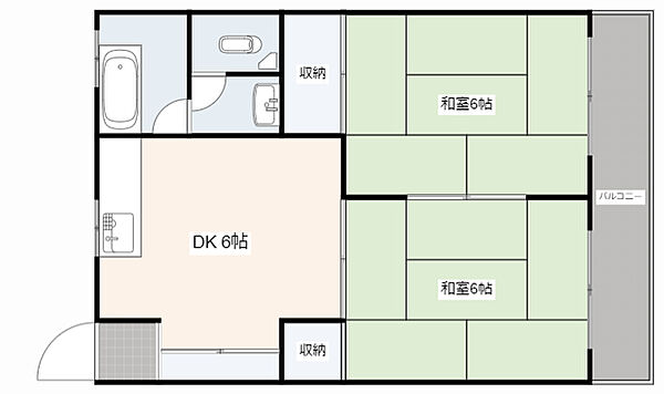 広島県広島市中区光南３丁目(賃貸マンション2DK・3階・39.00㎡)の写真 その2