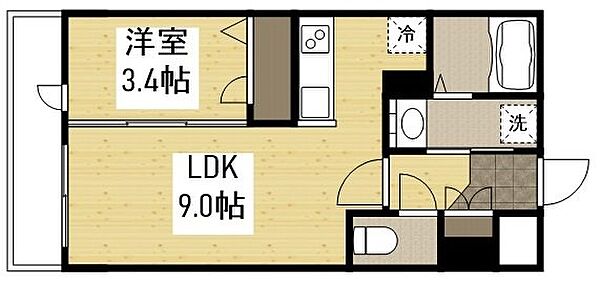 広島県広島市中区江波東２丁目(賃貸マンション1LDK・3階・29.77㎡)の写真 その2