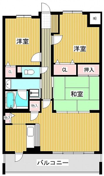 広島県広島市安佐南区中筋１丁目(賃貸マンション3LDK・1階・74.63㎡)の写真 その2