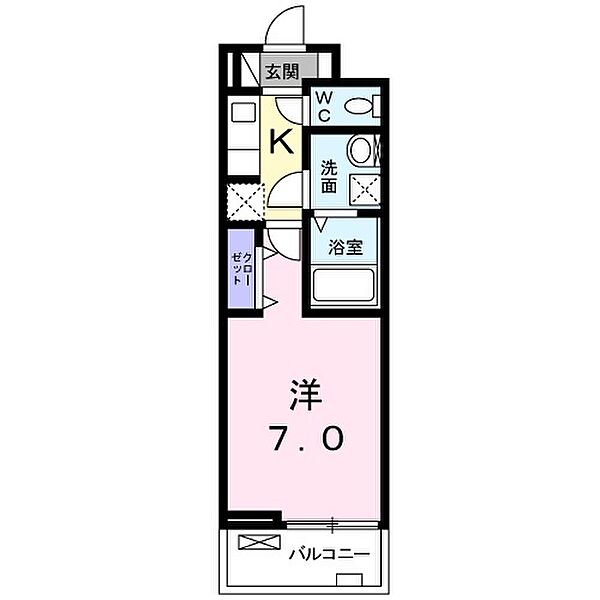 広島県広島市佐伯区五日市中央２丁目(賃貸アパート1K・3階・26.15㎡)の写真 その2