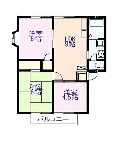 広島県広島市安佐南区長束６丁目(賃貸アパート3DK・2階・51.79㎡)の写真 その2