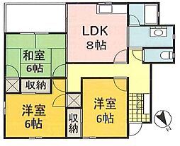JR芸備線 安芸矢口駅 徒歩17分の賃貸アパート 2階3DKの間取り