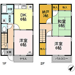 JR山陽本線 向洋駅 徒歩15分の賃貸アパート 1階3DKの間取り