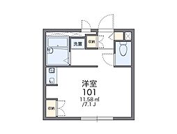 広島電鉄8系統 江波駅 徒歩10分の賃貸アパート 2階1Kの間取り