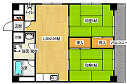 広島電鉄5系統 比治山下駅 徒歩3分の賃貸マンション 8階2LDKの間取り