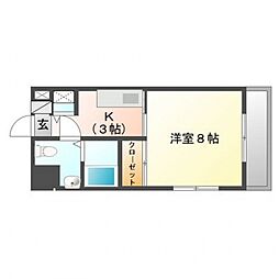 広島高速交通アストラムライン 西原駅 徒歩1分の賃貸マンション 4階1Kの間取り