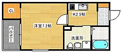広島高速交通アストラムライン 上安駅 徒歩7分の賃貸アパート 1階1Kの間取り