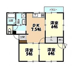 広島高速交通アストラムライン 伴駅 徒歩8分の賃貸アパート 2階3DKの間取り