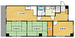 広島電鉄2系統 福島町駅 徒歩2分の賃貸マンション 4階3LDKの間取り