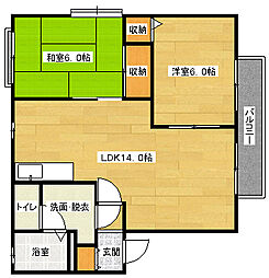 広島高速交通アストラムライン 上安駅 徒歩4分の賃貸アパート 2階2LDKの間取り