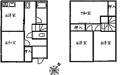 広島電鉄宮島線 高須駅 徒歩10分の賃貸一戸建て 1階4DKの間取り
