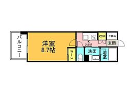 広島電鉄2系統 広島駅駅 徒歩5分の賃貸マンション 9階1Kの間取り