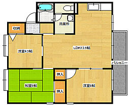 広島電鉄宮島線 高須駅 徒歩10分の賃貸アパート 2階3LDKの間取り