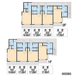 JR呉線 海田市駅 徒歩15分の賃貸アパート 1階1Kの間取り