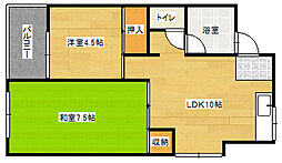 JR山陽本線 広島駅 徒歩11分の賃貸マンション 4階2LDKの間取り