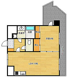 広島電鉄5系統 比治山橋駅 徒歩13分の賃貸マンション 4階1LDKの間取り