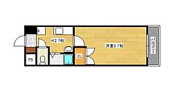 広島電鉄2系統 観音町駅 徒歩5分の賃貸マンション 3階1Kの間取り