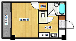 JR山陽本線 向洋駅 徒歩25分の賃貸マンション 4階1Kの間取り