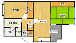 JR可部線 安芸長束駅 徒歩9分の賃貸マンション 3階2LDKの間取り