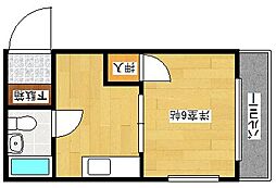 広島電鉄2系統 広島駅駅 徒歩11分の賃貸マンション 3階1Kの間取り