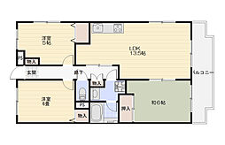 広島電鉄宮島線 草津駅 徒歩10分の賃貸マンション 6階3LDKの間取り