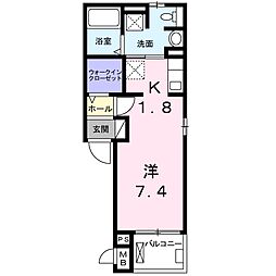 広島電鉄5系統 比治山下駅 徒歩14分の賃貸アパート 2階1Kの間取り